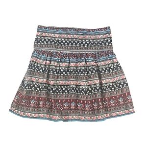 Hollister Skater Skirt, Multicolor Retro Print, Size S
